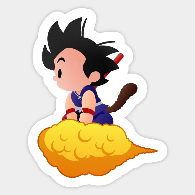 Kid Goku Crossing Sticker by JPenfieldDesigns